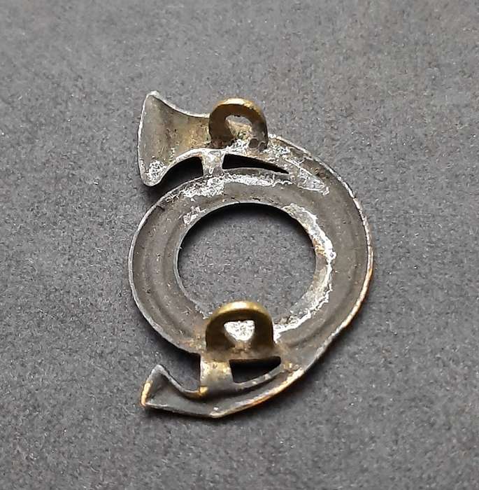 RARE: Franco-Prussian War , French Carbinier Brass Cartridge Box Badge ( Lugs Intact).