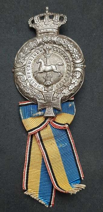 Franco-Prussian War 1874 Silverplated Veteran's Pin with Ribbon