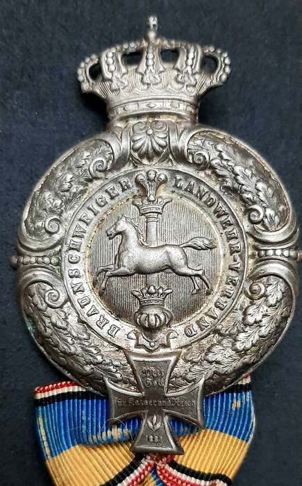 Franco-Prussian War 1874 Silverplated Veteran's Pin with Ribbon