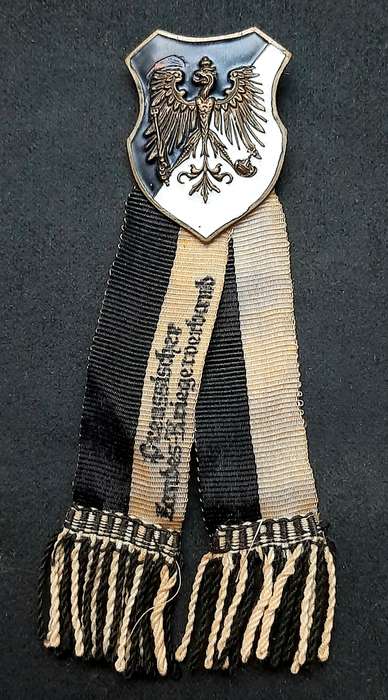 Pre-WW1 : Prussian 'Landes-Kriegsverband' Association Enamel Pin w/ Ribbon (10cm).