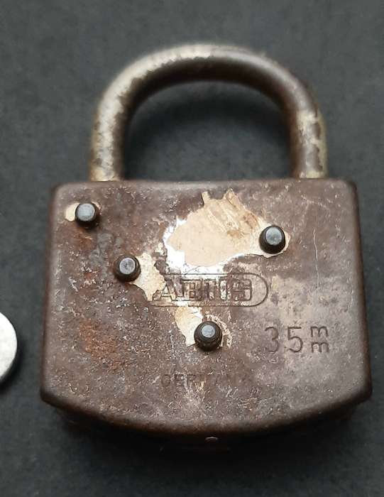 Lot : Early 20th Century - European Brass 'Trap Door' Locks & Steel Padlock ( 3 x Pcs).