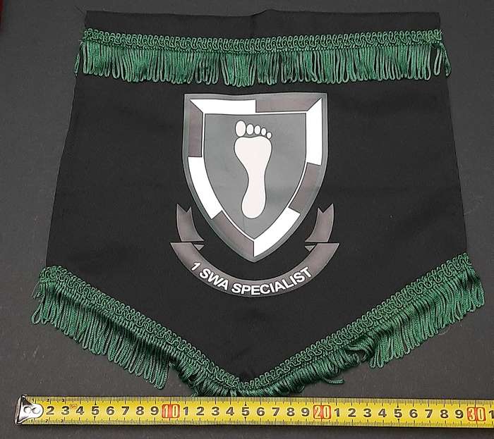 RARE: 1989 Border War - 1 SWA Specialist Tracker Unit Pennant w/ Trim ( 30cmx28cm).