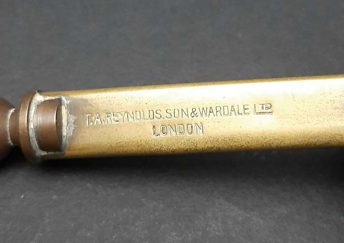 Late 19th Century: English Brass Brewing Hydrometer Instrument (26cm).