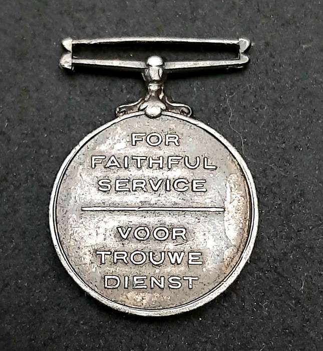 RARE: Pre-1923 SA Colonial Police 'Faithful Service' .925 Silver Miniature Medal (Type I).