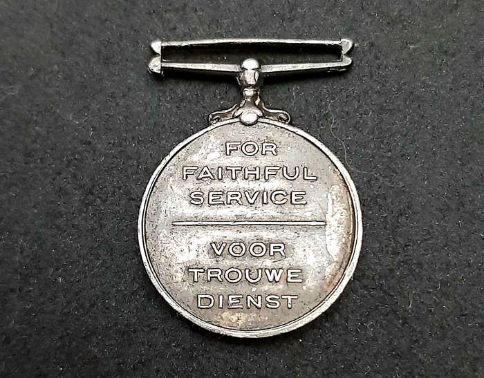 RARE: Pre-1923 SA Colonial Police 'Faithful Service' .925 Silver Miniature Medal (Type I).