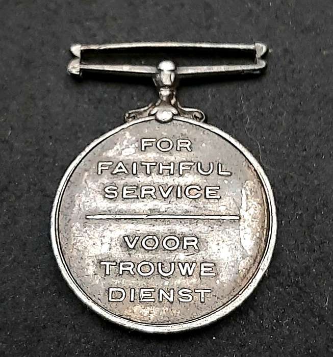 RARE: Pre-1923 SA Colonial Police 'Faithful Service' .925 Silver Miniature Medal (Type I).