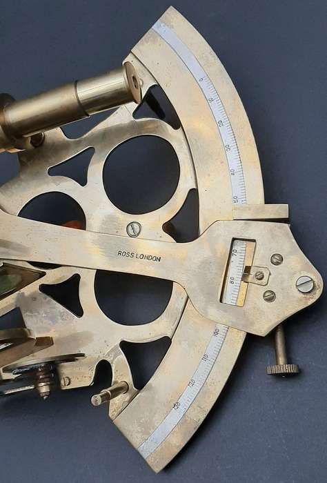 RARE: Early 20th Century- Naval  Navigational Sextant/ Quintant w/ Portmanteau (Ross, London).