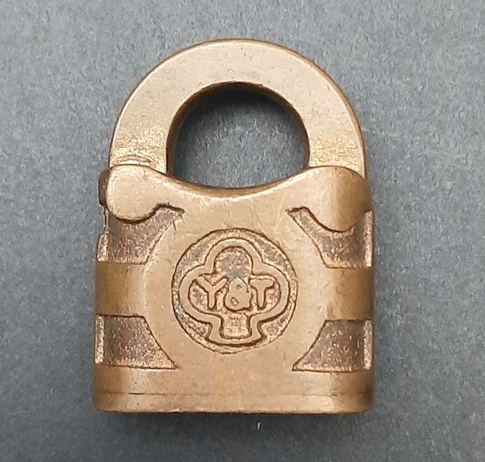 Early 20th Century: Yale & Towne Brass Padlock w/out Key (3.5cm x 3.5cm)