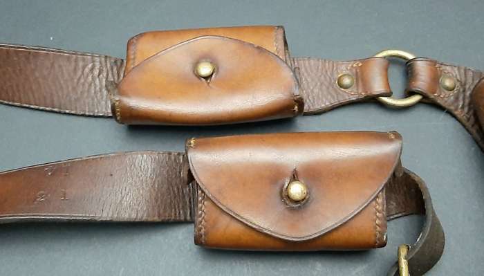 RARE: 1906 Natal Rebellion Era - S.A.C  . 455 Webley Short Leather Pistol Holster & Ammunition Pouch