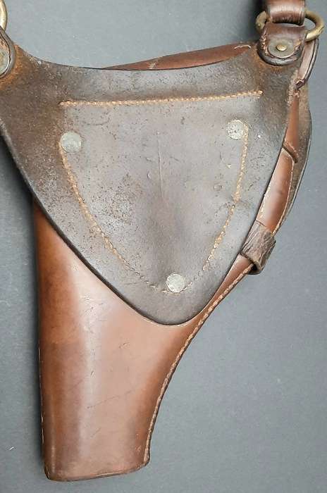 RARE: 1906 Natal Rebellion Era - S.A.C  . 455 Webley Short Leather Pistol Holster & Ammunition Pouch