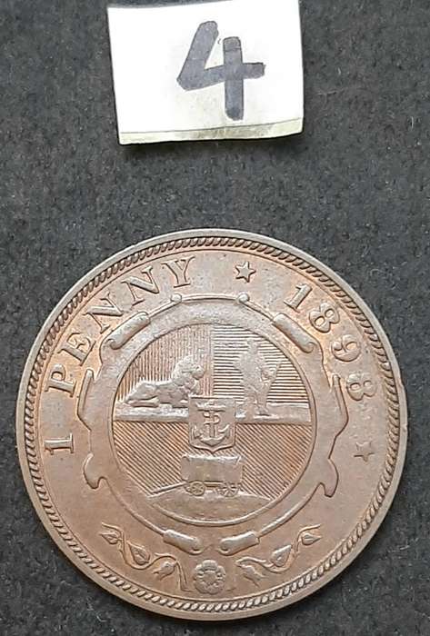 1898 Zuid-Afrikaansche Republiek: Kruger 1 Penny Coin #4  (XF)