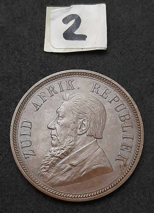 1898 Zuid-Afrikaansche Republiek: Kruger 1 Penny Coin #2  (VF+)