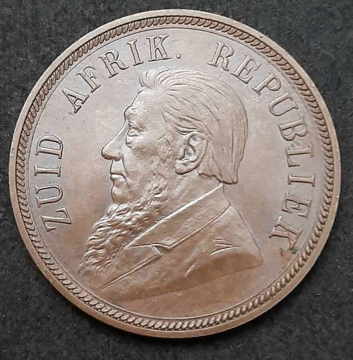 1898 Zuid-Afrikaansche Republiek: Kruger 1 Penny Coin #2  (VF+)
