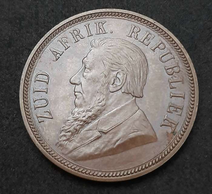1898 Zuid-Afrikaansche Republiek: Kruger 1 Penny Coin #2  (VF+)