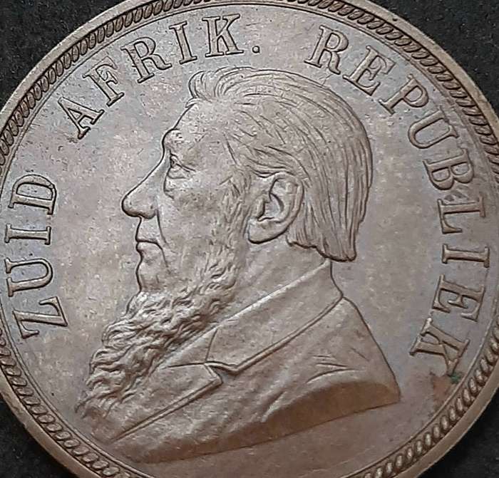 1898 Zuid-Afrikaansche Republiek: Kruger 1 Penny Coin #2  (VF+)