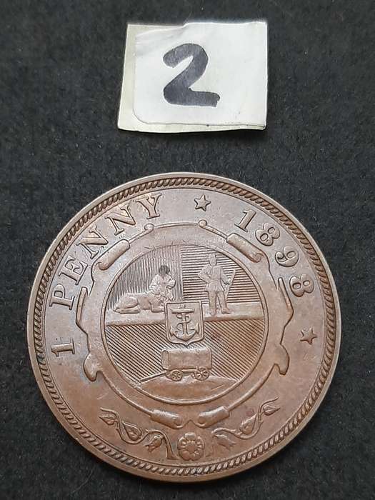 1898 Zuid-Afrikaansche Republiek: Kruger 1 Penny Coin #2  (VF+)