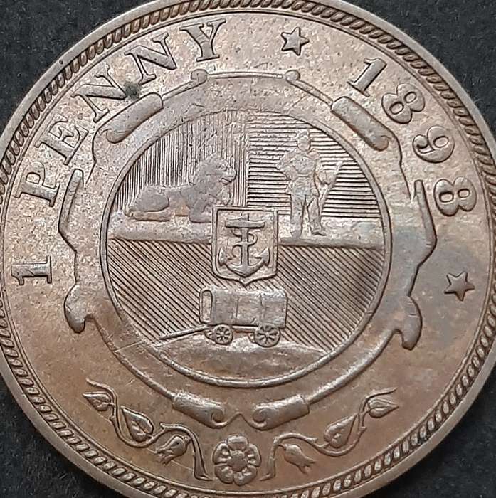 1898 Zuid-Afrikaansche Republiek: Kruger 1 Penny Coin #3  (XF+)