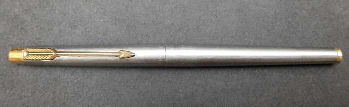 Vintage 1980s : Parker Stainless Steel Cartridge Ink Pen .