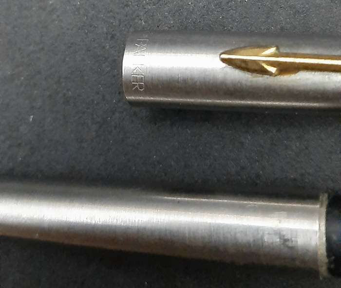 Vintage 1980s : Parker Stainless Steel Cartridge Ink Pen .