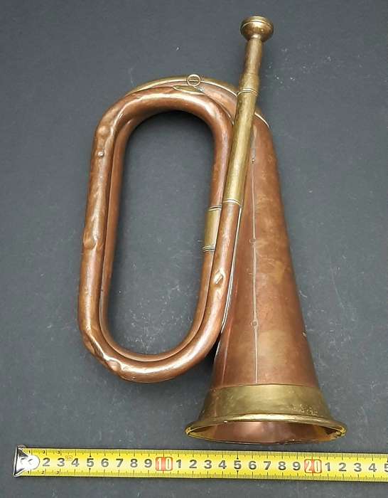 RARE: WW2 Union Defence Force- Regimental Copper Bugle by Boosey & Hawkes Pty. Ltd. (38cm)