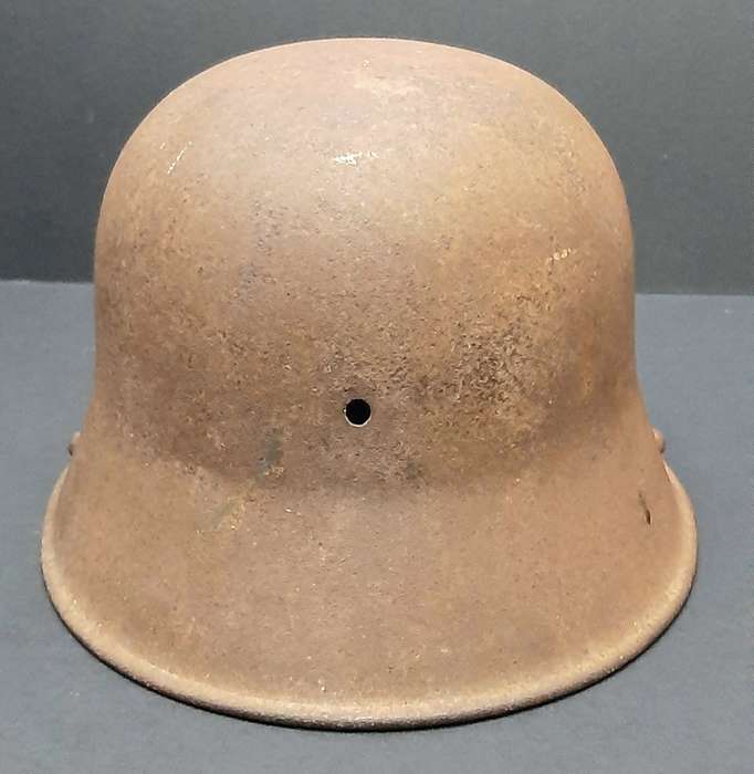 Rare WWI M1916 German Battle Damaged Steel Helmet Shell Relic State 66/68