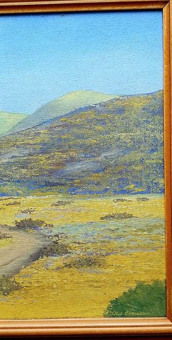 RARE: Early 1990s Robert Curwen Signed 'Country Road ' Oil on Board Painting(49cm× 37cm)
