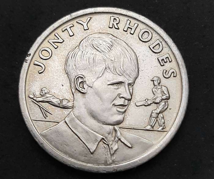 Early 1990s SA : Cricket World Cup - Jonty Rhodes Commemorative Medallion Shoprite Checkers (VF).