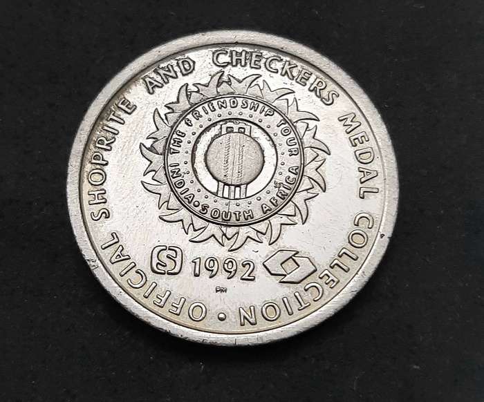 Early 1990s SA : Cricket World Cup - Jonty Rhodes Commemorative Medallion Shoprite Checkers (VF).