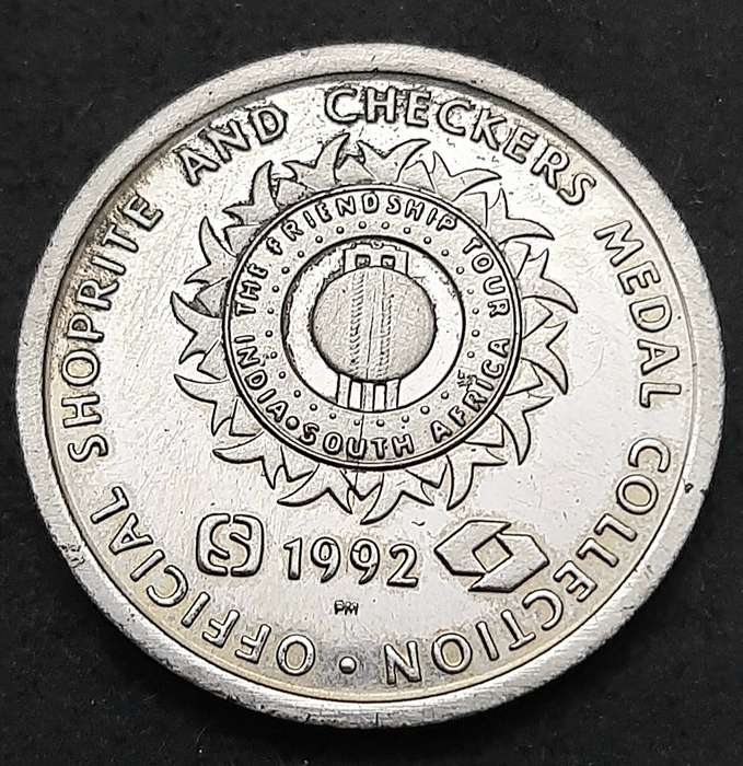 Early 1990s SA : Cricket World Cup - Jonty Rhodes Commemorative Medallion Shoprite Checkers (VF).