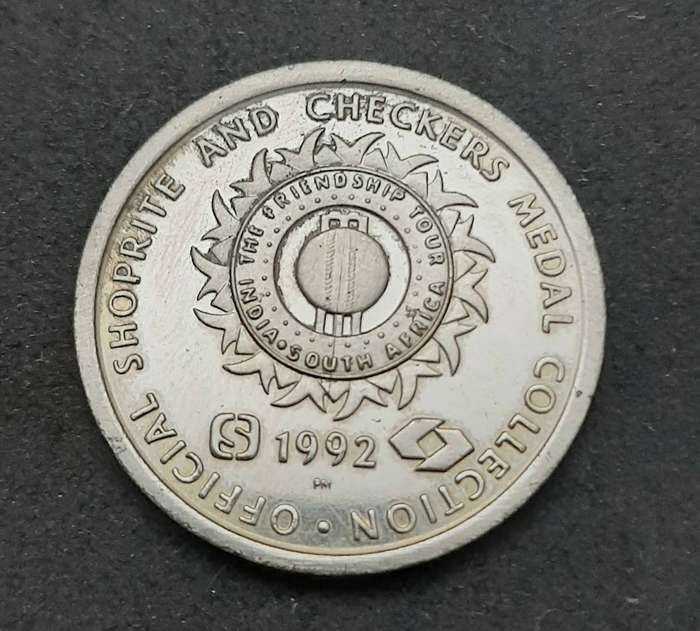 Early 1990s SA : Cricket World Cup - Jonty Rhodes Commemorative Medallion Shoprite Checkers (VF).