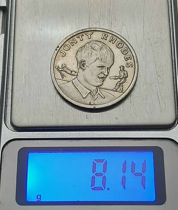 Early 1990s SA : Cricket World Cup - Jonty Rhodes Commemorative Medallion Shoprite Checkers (VF).