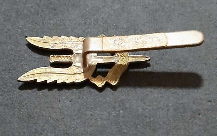 RARE: 1980s British S.A.S Bronze Metallic Beret Badge w/ Slide.