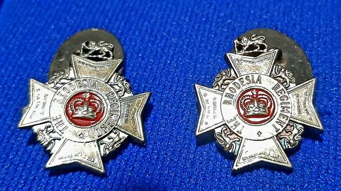 RARE: Rhodesian Bush War- .925 Silver Rhodesia Regiment Cufflinks Att. Major Vaughn w/ Presentation