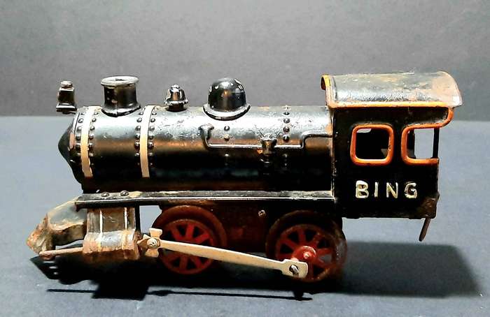 RARE: 1930s German - Metal Toy Engine No.9 'Bing' Locomotive ( 22cm ).