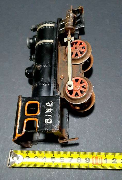 RARE: 1930s German - Metal Toy Engine No.9 'Bing' Locomotive ( 22cm ).