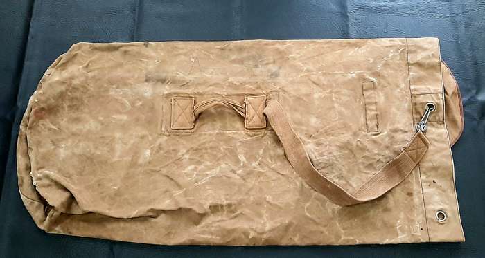 Border War: 1970s SADF Nat. Service Webbing Duffle Bag w/ Strap (Troop Inscribed).