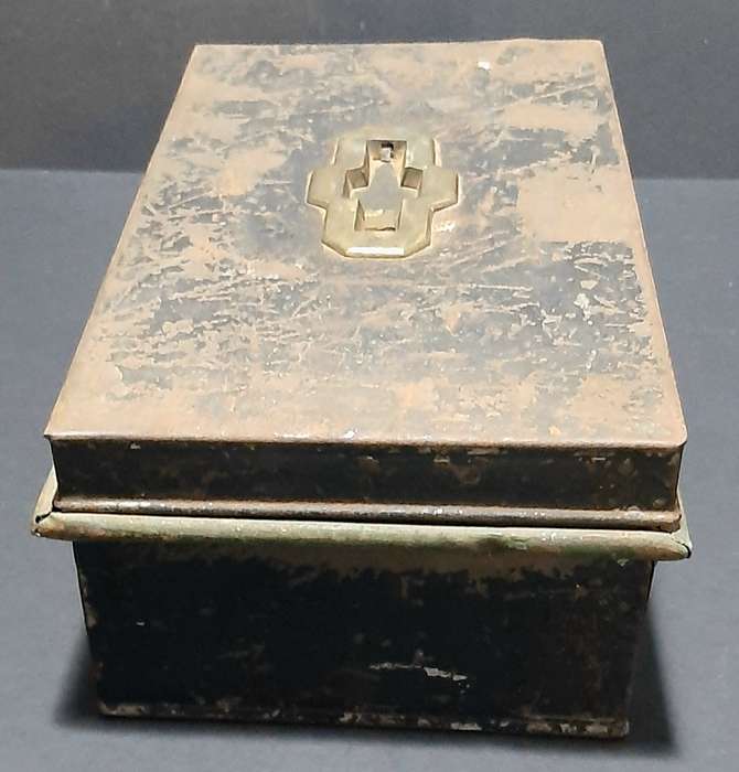 1930s Barclay's Bank South Africa: Metal Currency Storage Box w/ Internal Shelf Segment (31cmx19cm)