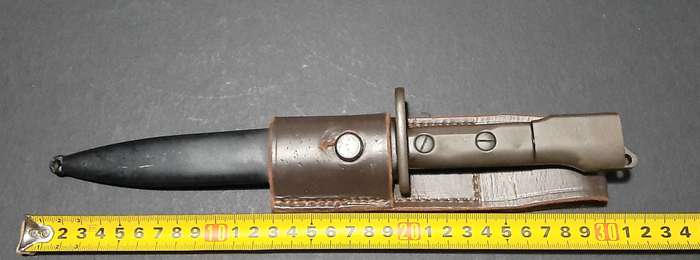 RARE: SA Forces Type B FN FAL Bayonet w/ Leather Frog (Complete).