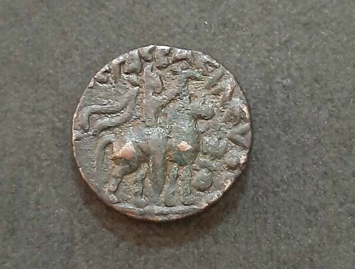 RARE: Kushan( Yuezhi) 1st Century AD Bronze Sota Tetradrachm Coin .