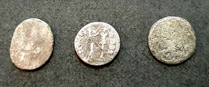 Roman Macedonia: 1st-2nd Century AD Imperial Era Silver Coins x3 Pcs .