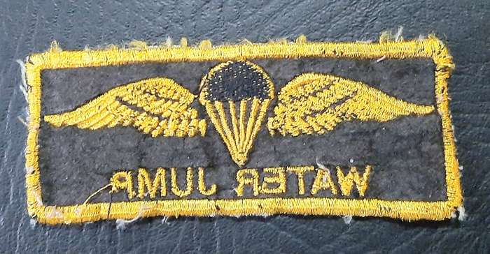 RARE: 1990s SADF / SANDF Unofficial 'Water Jump' Parachute Embroidered Qualification Wings .