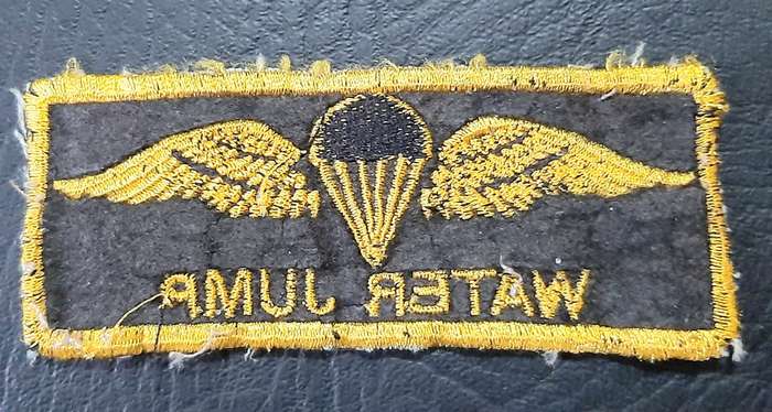 RARE: 1990s SADF / SANDF Unofficial 'Water Jump' Parachute Embroidered Qualification Wings .