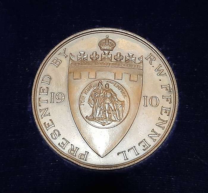 RARE: Pre-WW1 'Imperial Challenge Shield' Bronze Shooting Medallion w/ Case (Hon. Col. Wits Rifles).