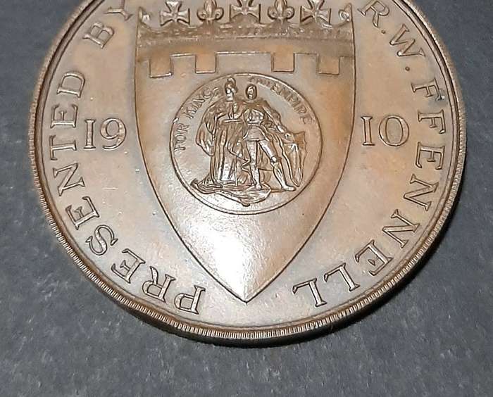 RARE: Pre-WW1 'Imperial Challenge Shield' Bronze Shooting Medallion w/ Case (Hon. Col. Wits Rifles).