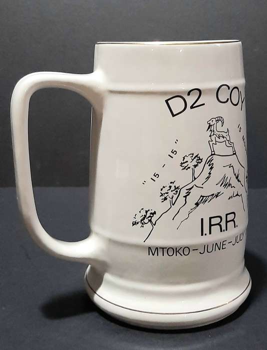 Rhodesian Bush War: 1978 ' The Rhodesia Regt.' D2 Coy Mtoko Unit Ceramic Tankard (18cm).