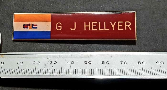 RARE: 1980s Border War- SA Medical Service Lucite Name Badge w/ Pin.