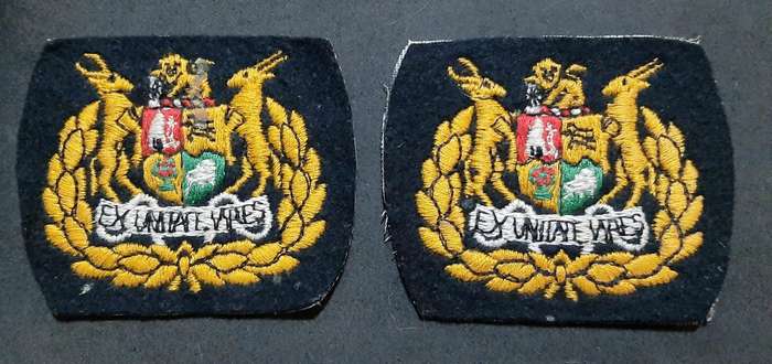 Border War: 1980s SADF - Warrant Officer Class I Step-Out Embroidered Rank Insignia (x2).