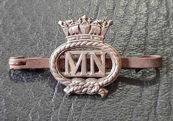 WW2: British Merchant Navy .925 Silver 'Sweetheart Brooch ' w/ Pin .