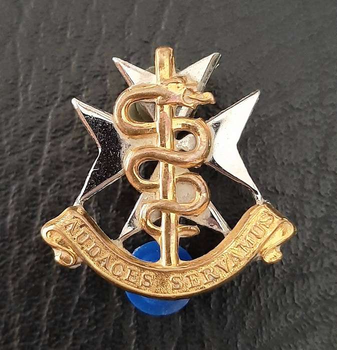 Border War 1980s: SA Medical Service Bi-Metal Collar Badge Pair (Pins Intact).
