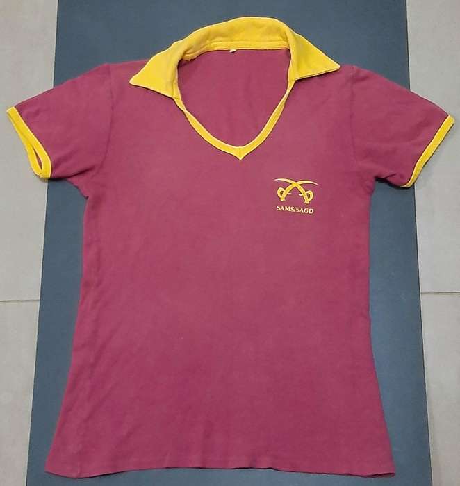 Border War: 1980s SAMS Physical Training Instructor Maroon T-Shirt w/ Insignia (Large).